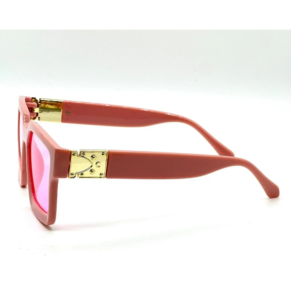 Square Sunglasses Pink Lens Frame Celebrity Beach Style Driving Comfortable Lady